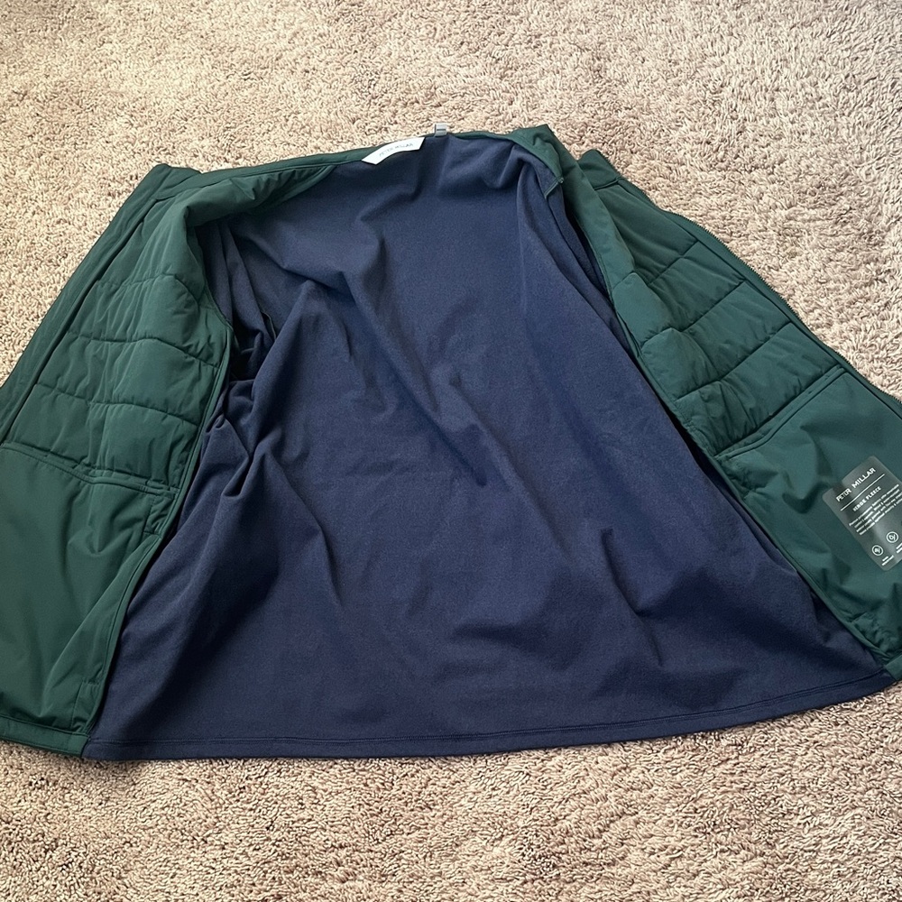Peter Millar Merge Hybrid Fleece Jacket In Nordic Pine Size XL - Picture 7 of 10